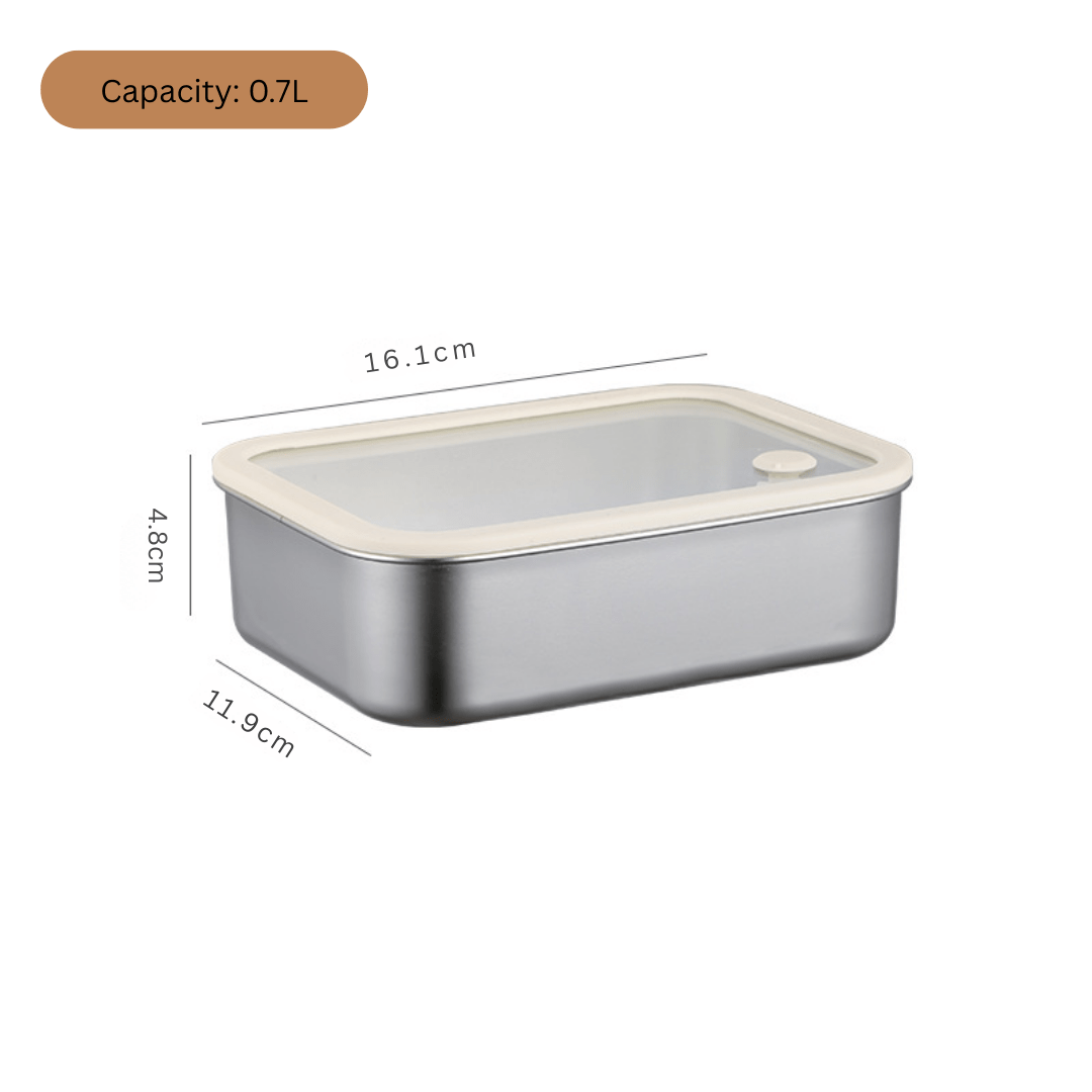 Durable Stainless Steel Meal Prep Box | Multi-Purpose Refrigerator & Pantry Organizer