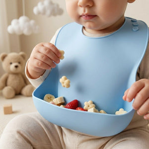 Silicone Baby Feeding Bib with Food Catcher | Waterproof Weaning Bib for Babies And Toddlers
