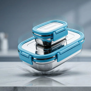 Fusion Stainless Steel Lunch Box Set with Airtight Leak-Proof Lids | Premium Food Grade Tiffin Box for Office, School & Travel | Reusable Lunch Containers
