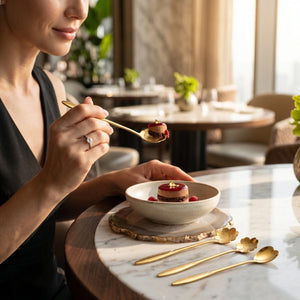 4-Piece Flower Coffee Spoon Set | Stainless Steel Dessert, Tea & Ice Cream Spoons, Elegant Floral Tableware