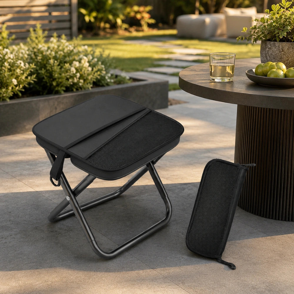 Portable Folding Stool with Carry Pouch | Lightweight Travel Seat | Compact Foldable Stool for Camping, Fishing, Picnic & Outdoor Use