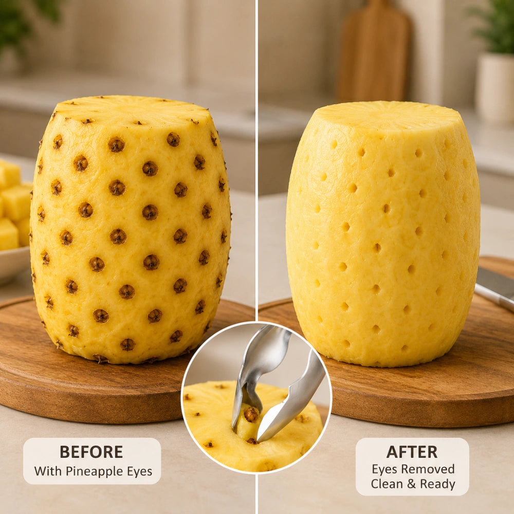 Stainless Steel Pineapple Eye Remover Tool | Pineapple Eye Peeler & Corer | Fruit Peeling Kitchen Tool for Quick & Easy Pineapple Preparation