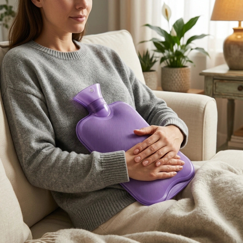 Leakproof Hot Water Bag for Pain Relief | Reusable Heating Pad for Period Cramps, Back, Neck & Muscle Pain