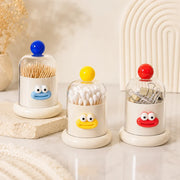 Transparent Cotton Buds & Toothpick Holder with Lid | Cotton Swab Dispenser & Bathroom Vanity Organizer for Makeup & Kitchen