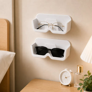 Wall-Mounted Glasses Holder & Sunglasses Organizer | No-Drill Self-Adhesive Eyewear Storage Box | Plastic Specs Display Case