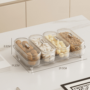 4-Compartment Snack Tray with Lid | Portable Fruit & Kids Lunch Organizer