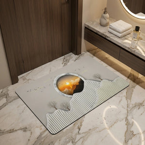 Luxury Abstract Landscape Bathroom Mat | Anti-Slip Soft Floor Rug | Modern Absorbent Entrance & Bathroom Door Mat