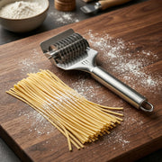 Stainless Steel Multi-Blade Noodle Cutter Roller | Manual Pasta, Dough & Pastry Cutting Tool with Ergonomic Handle