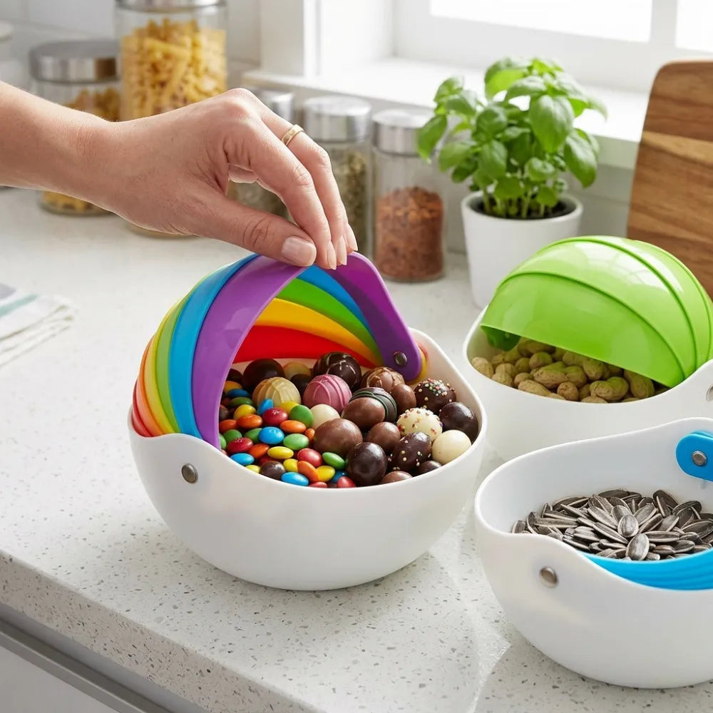 Rainbow Foldable Multifunction Tissue Box | Tissue Holder, Candy, Fruit Bowl & Snack Storage Organizer