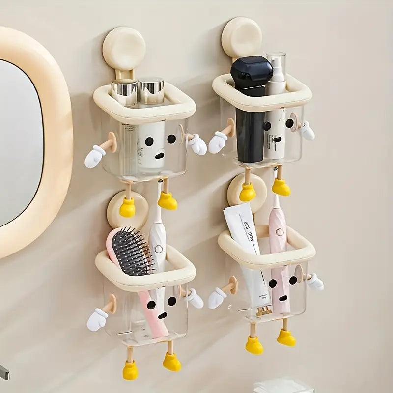 Multi-Purpose Wall-Mounted Bathroom Storage Organizer