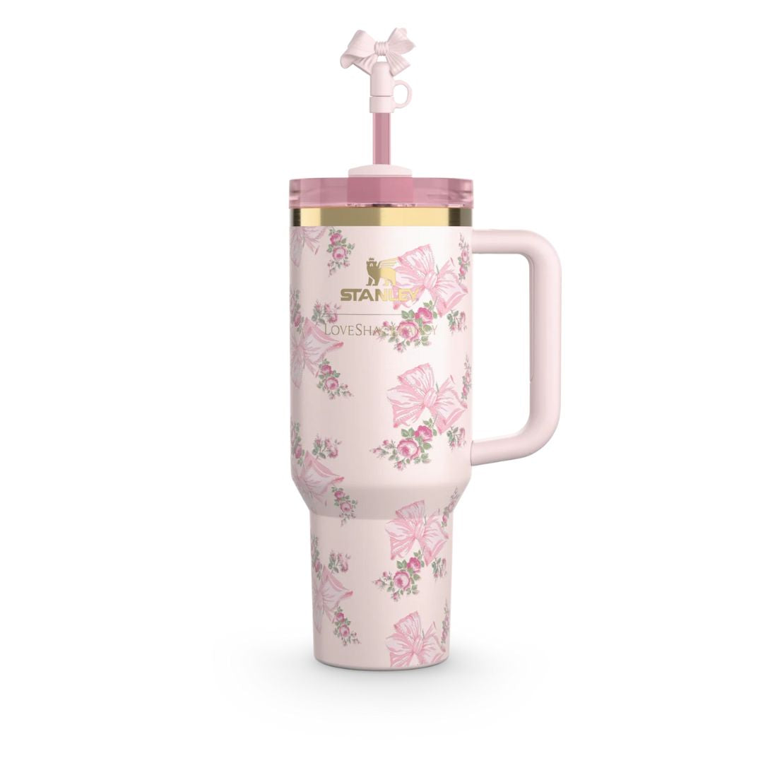 Stanley x LoveShackFancy Authentic 40oz Quencher Tumbler(Pink)