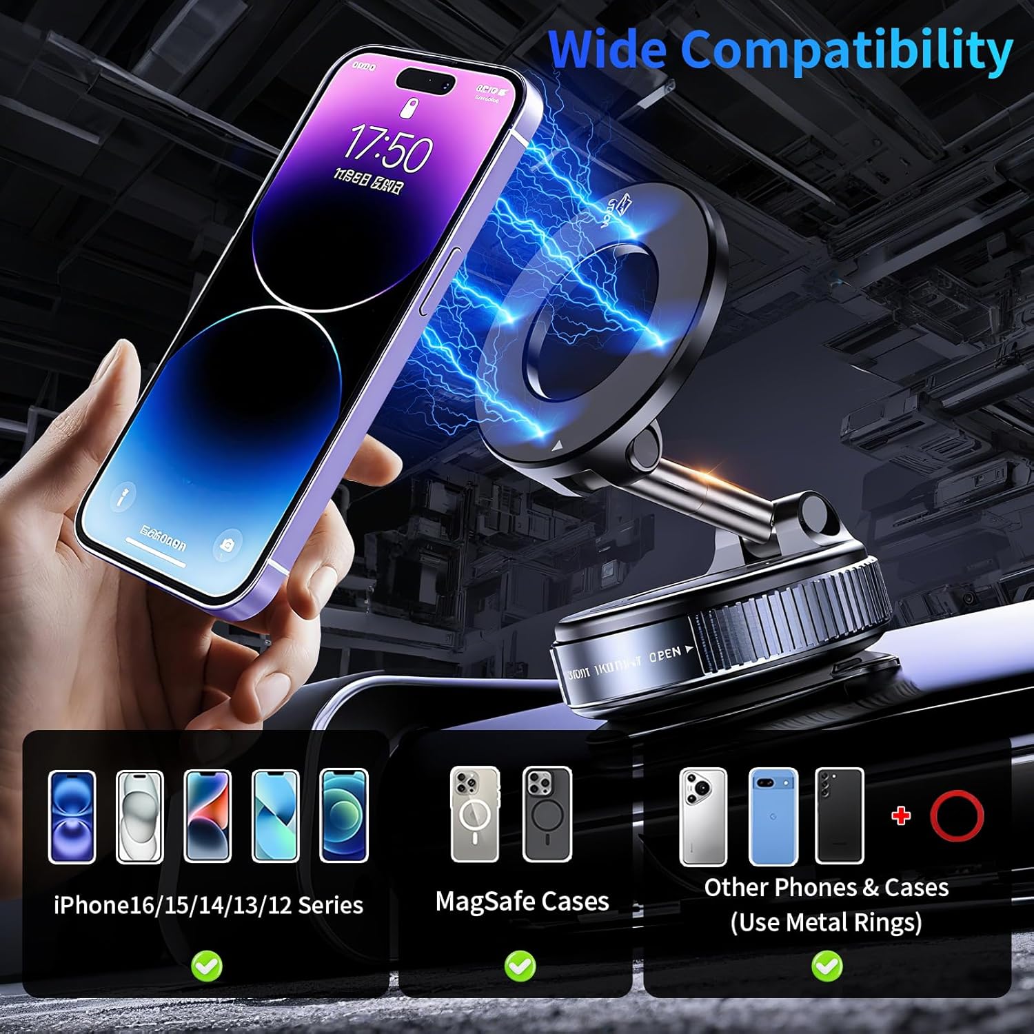 Housious-Vacuum Magnetic Car Phone Holder