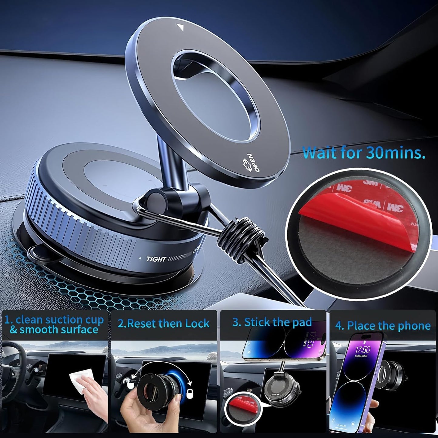 Housious-Vacuum Magnetic Car Phone Holder