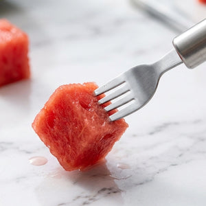2-in-1 Stainless Steel Watermelon Cutter & Slicer | Fruit Cutting Tool for Watermelon, Melon & Cantaloupe | Easy Cube Slicer