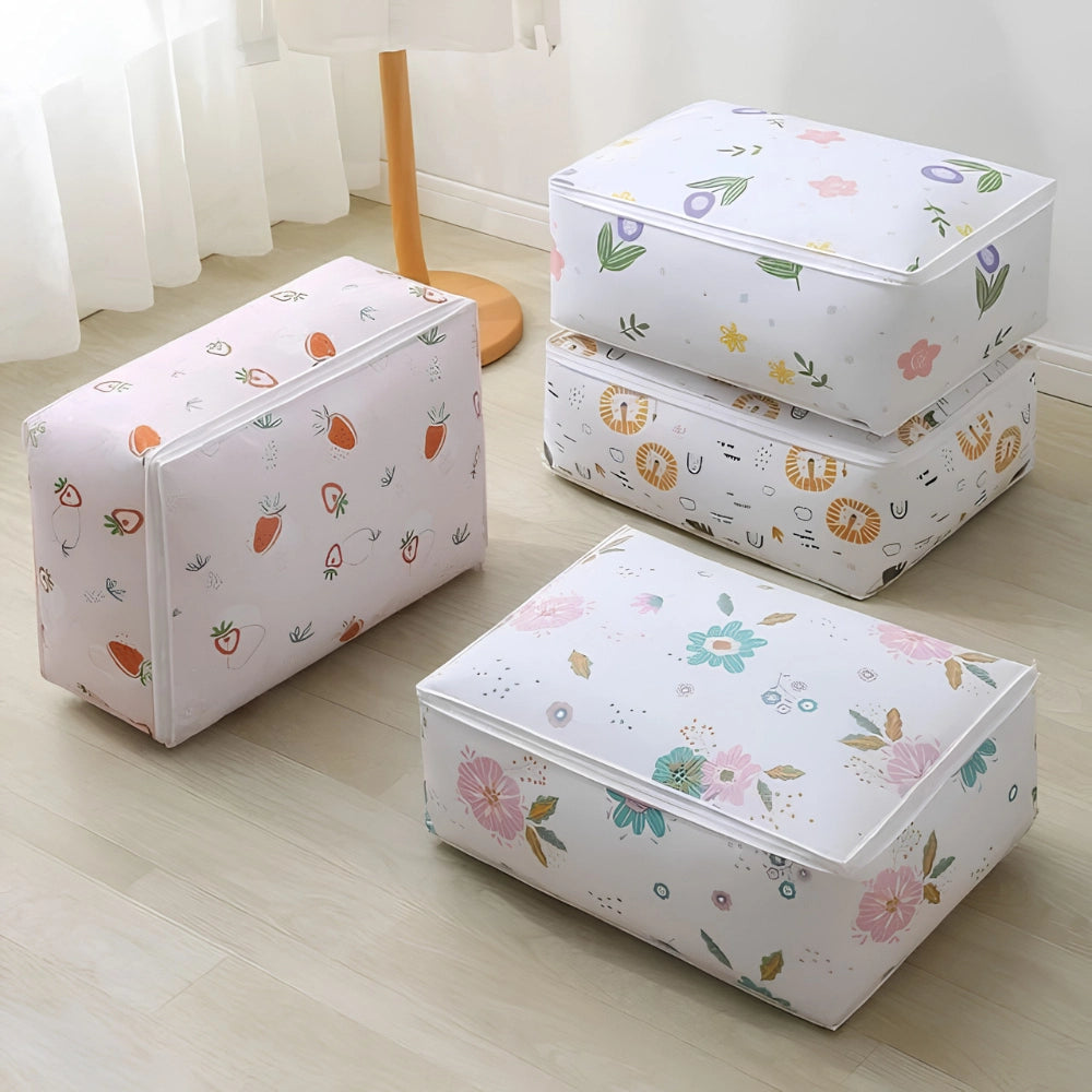 Large Under Bed Blanket Storage Bag | Foldable Waterproof Organizer for Quilts & Clothes, Dustproof & Moisture-Proof Storage Solution