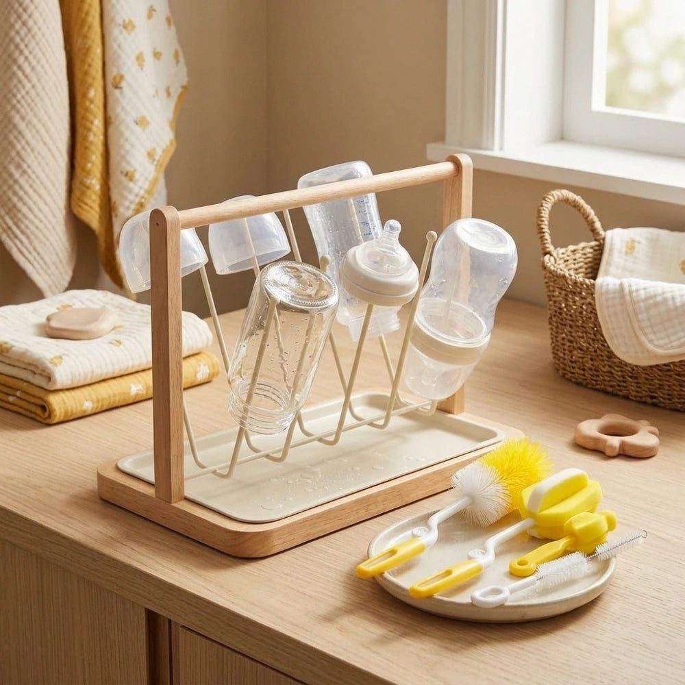 5PCS Baby Bottle Cleaning Brush Set | Bottle, Nipple, Straw & Sponge Cleaner Kit