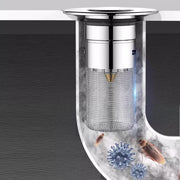 Stainless Steel Push Button Sink Strainer & Drain Stopper | Rustproof Wash Basin Filter for Kitchen, Bathroom & Utility Sinks