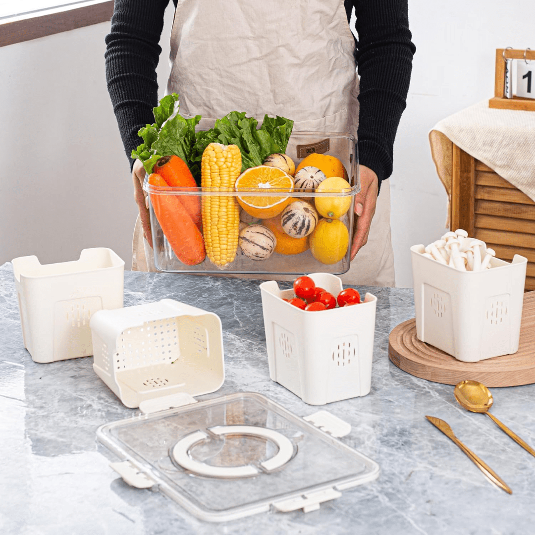 Airtight Storage Containers with 4 Compartments | Fresh, Mess-Free Food Organizer