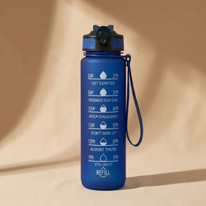 HydraTrack 1000ml Motivational Water Bottle – BPA Free, Leakproof & Unbreakable | Time Marker, Straw, Sipper, Carry Strap & Stickers | Sports Water Bottle for Gym, Office, Travel & Outdoor Activities