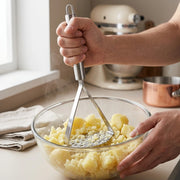 Stainless Steel Potato Masher | Heavy Duty Triangle Vegetable & Fruit Masher with Ergonomic Handle | Manual Kitchen Tool for Potatoes, Avocado, Sweet Potato & Baby Food