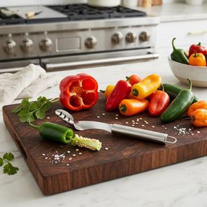 Stainless Steel Chili Corer & Seed Remover Tool | Pepper Deseeder for Jalapeños, Green Chilies & Peppers | Easy Kitchen Gadget