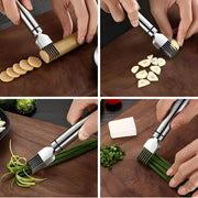 6-Blade Stainless Steel Vegetable Grater & Scallion Cutter | Onion, Herbs & Vegetable Shredder | Multi-Blade Chopping Knife