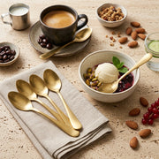 6-Piece Gold Stainless Steel Dessert Spoon Set – Mini Coffee, Tea & Ice Cream Spoons | Mirror Finish, Reusable & Dishwasher Safe (6 pcs)