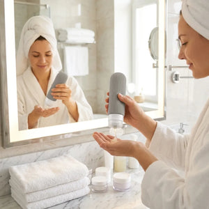 4PCS Travel Toiletry Bottles Set | 90ml BPA-Free Leakproof Silicone Containers for Shampoo, Lotion & Travel Essentials