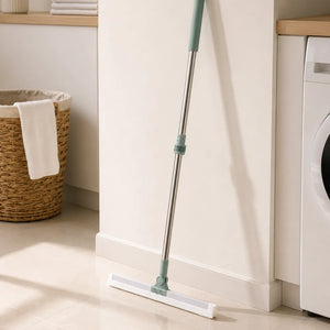Slim Floor Squeegee Mop with Telescopic Handle | 360° Rotating Silicone Floor Wiper for Bathroom, Kitchen, Windows & Floor Cleaning
