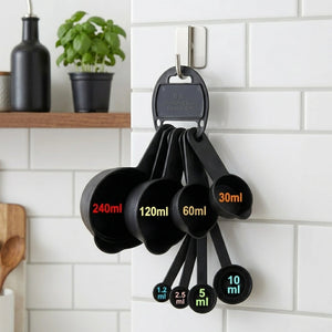 8-Piece Measuring Cups & Spoons Set | Plastic Measuring Tools for Baking, Cooking, Dry & Liquid Ingredients