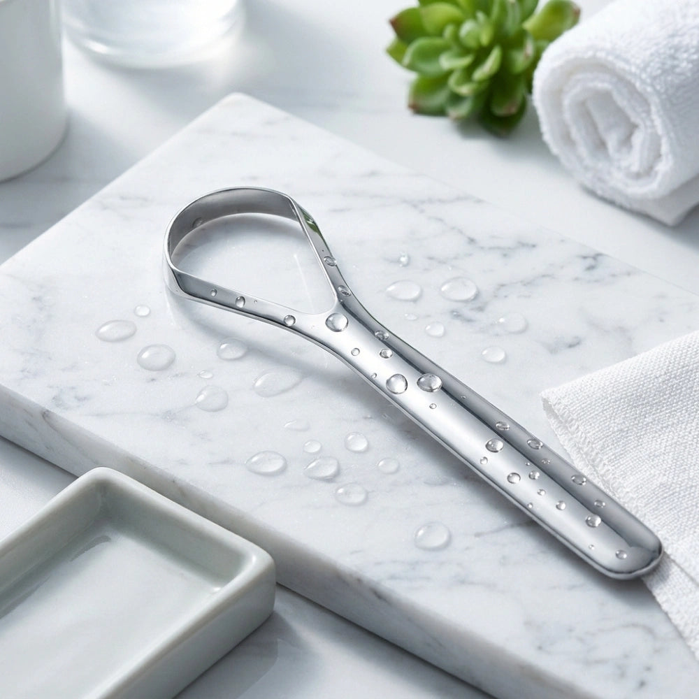 Stainless Steel Tongue Cleaner | Metal Tongue Scraper for Fresh Breath & Oral Hygiene | Durable Rust-Resistant Tongue Cleaner (Small Size)