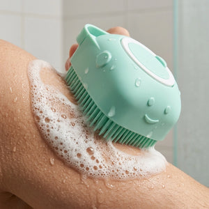 Silicone Body Scrubber with Soap Dispenser – Soft Exfoliating Bath Brush for Babies, Kids, Men, Women & Pets