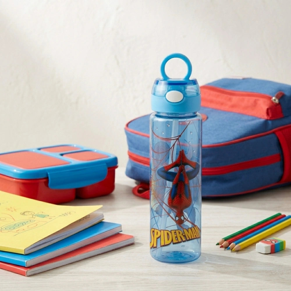 750ml Cartoon Kids Water Bottle | Leakproof Plastic Sipper Bottle for School, Travel & Outdoor | BPA-Free Drinking Bottle with Easy Carry Design