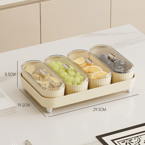 4-Compartment Snack Tray with Lid | Portable Fruit & Kids Lunch Organizer