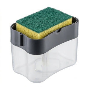 2 in 1 Kitchen Soap Dispenser with Sponge Holder | Liquid Dishwashing Pump for Sink & Bathroom Use