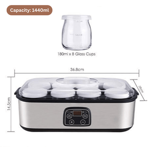 Multifunctional Stainless Steel Digital Yogurt Maker with 8 Cups | Fresh Homemade Yogurt Made Easy