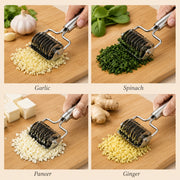 Stainless Steel Multi-Blade Noodle Cutter Roller | Manual Pasta, Dough & Pastry Cutting Tool with Ergonomic Handle