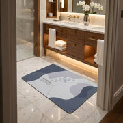 Abstract Pastel Bath Mat | Modern Non Slip Bathroom Rug Minimalist Soft Floor Mat