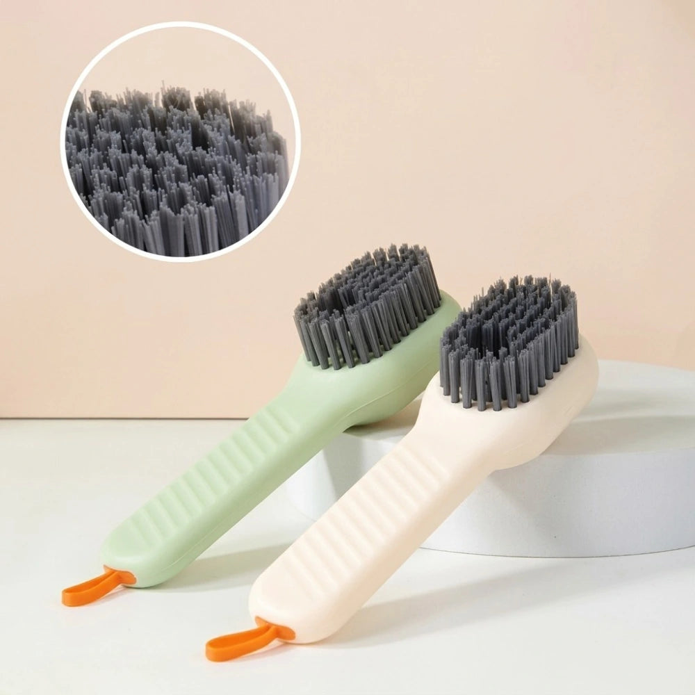 Shoe Cleaning Brush with Soap Dispenser Handle | Soft Bristle Scrubber for Shoes, Boots & Sneakers
