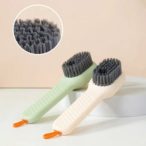 Shoe Cleaning Brush with Soap Dispenser Handle | Soft Bristle Scrubber for Shoes, Boots & Sneakers