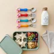 Unicorn Baby Feeding Spoon & Fork Set | Silicone Handle Stainless Steel Cutlery for Babies, Toddlers & Kids | BPA-Free Self Feeding Tableware