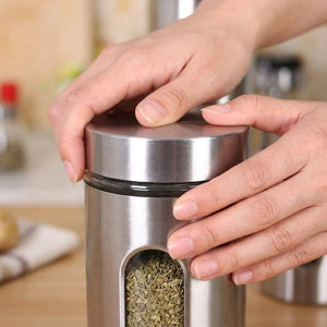 550ml Airtight Glass Storage Jar with Stainless Steel Lid | Clear Food Storage Canister for Kitchen