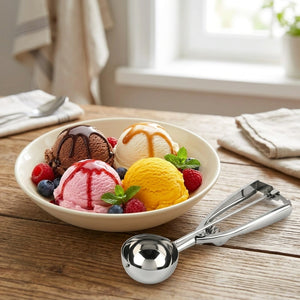 Stainless Steel Ice Cream Scoop Spoon | Heavy-Duty Ice Cream Serving Scoop for Gelato, Sorbet & Cookie Dough