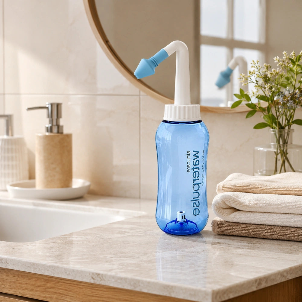Nasal Wash Bottle | Pressure Nasal Irrigation & Nose Cleaner Bottle | Saline Nasal Rinse for Adults | Sinus & Nasal Cleansing Bottle