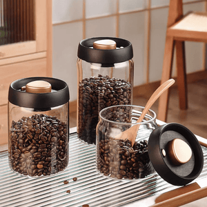 Coffee Bean Storage Jar | UV-Protecting Airtight Glass Container for Fresh Flavor
