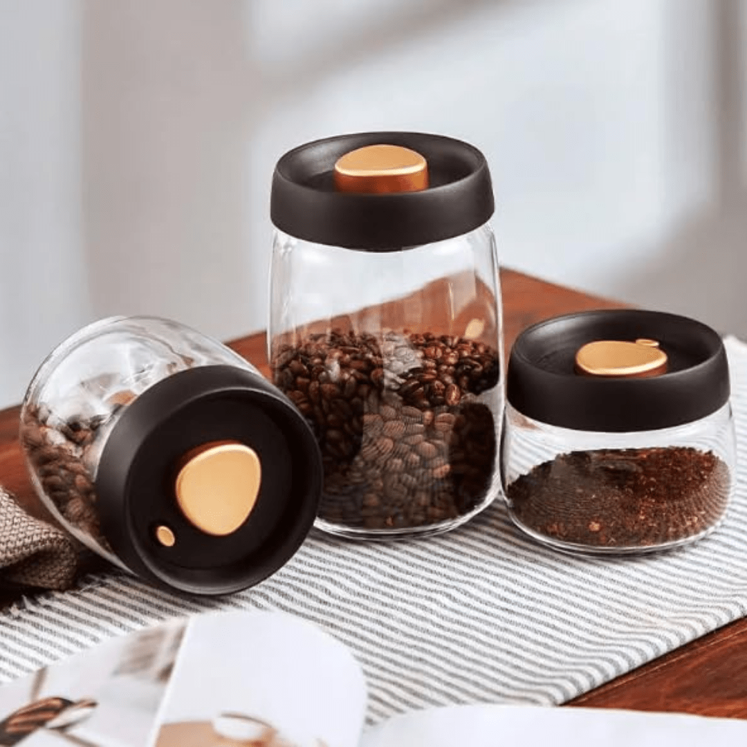 Coffee Bean Storage Jar | UV-Protecting Airtight Glass Container for Fresh Flavor