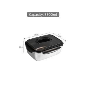 Premium Stainless Steel Storage Container with Buckle Lock | Multi-Purpose Airtight Organizer