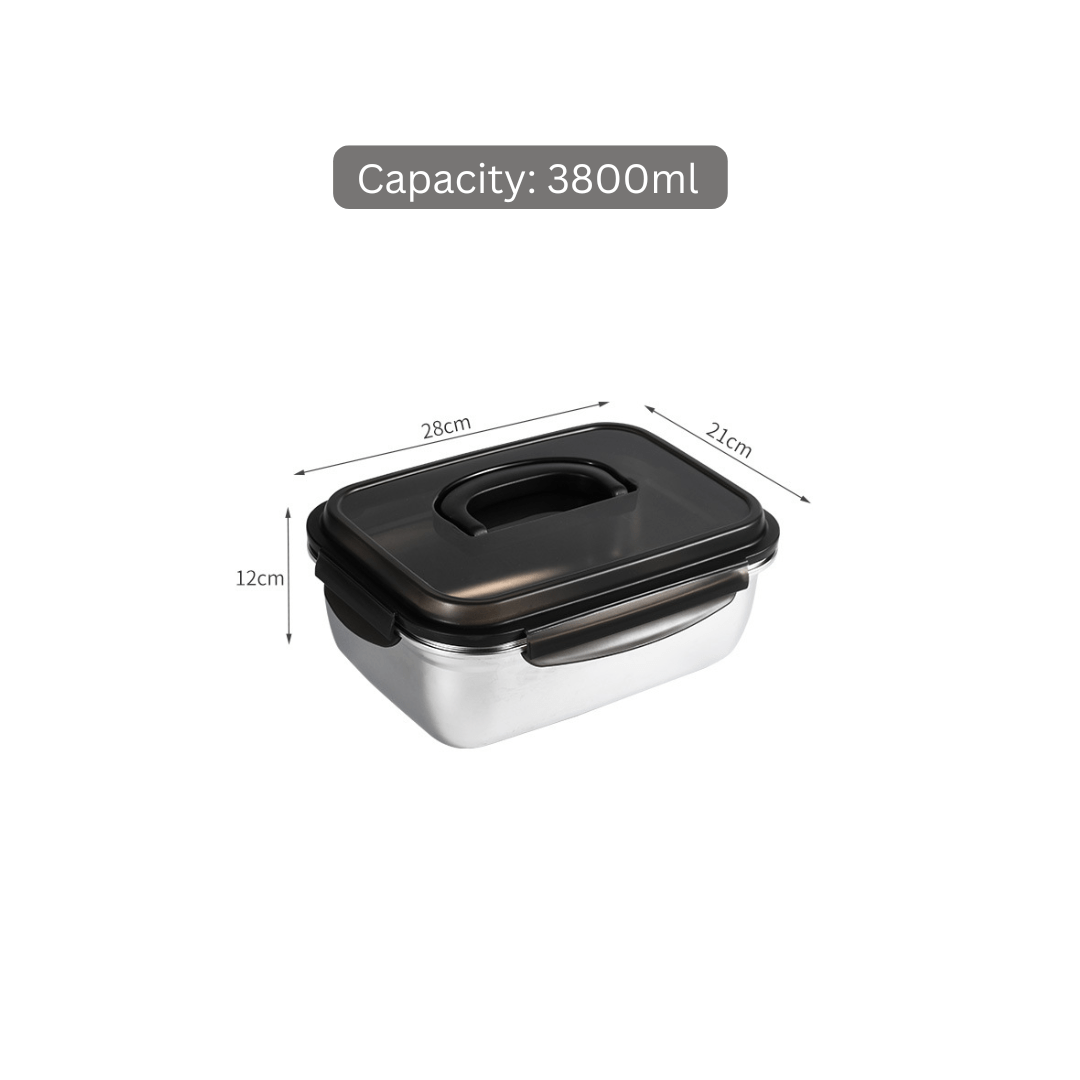 Premium Stainless Steel Storage Container with Buckle Lock | Multi-Purpose Airtight Organizer