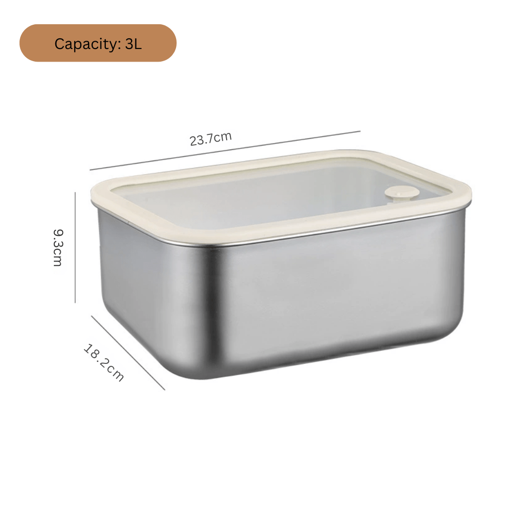 Durable Stainless Steel Meal Prep Box | Multi-Purpose Refrigerator & Pantry Organizer