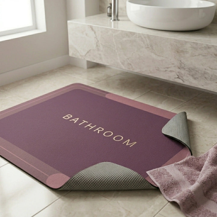 Luxury Anti-Slip Bathroom Floor Mat | Soft Absorbent Quick Dry Bath Rug | Waterproof Washroom Entrance Carpet
